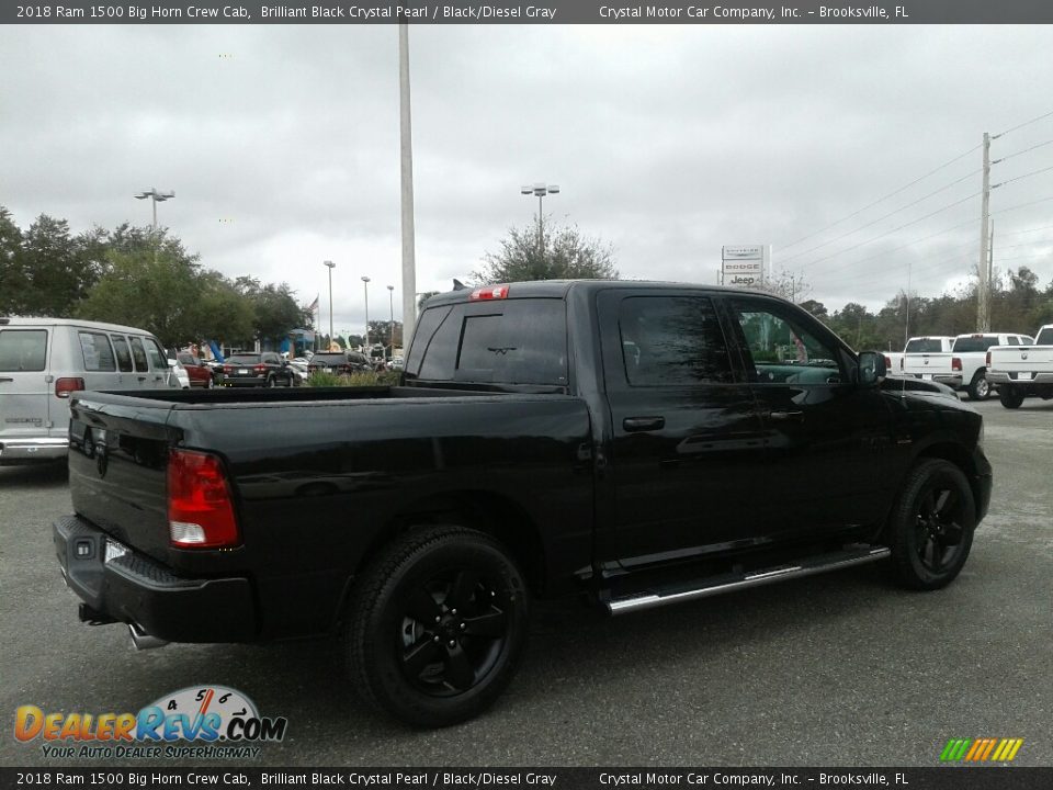 2018 Ram 1500 Big Horn Crew Cab Brilliant Black Crystal Pearl / Black/Diesel Gray Photo #5