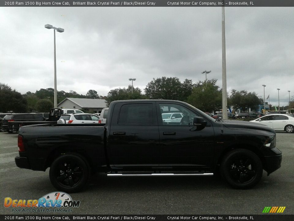 2018 Ram 1500 Big Horn Crew Cab Brilliant Black Crystal Pearl / Black/Diesel Gray Photo #6