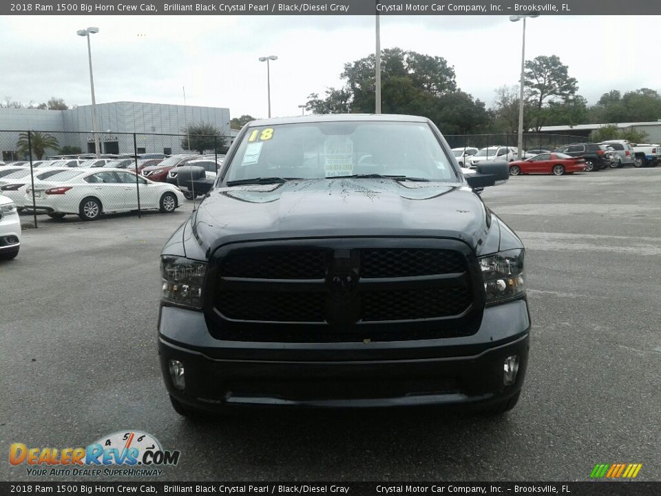 2018 Ram 1500 Big Horn Crew Cab Brilliant Black Crystal Pearl / Black/Diesel Gray Photo #8