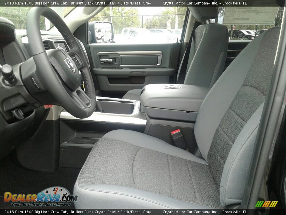 2018 Ram 1500 Big Horn Crew Cab Brilliant Black Crystal Pearl / Black/Diesel Gray Photo #9