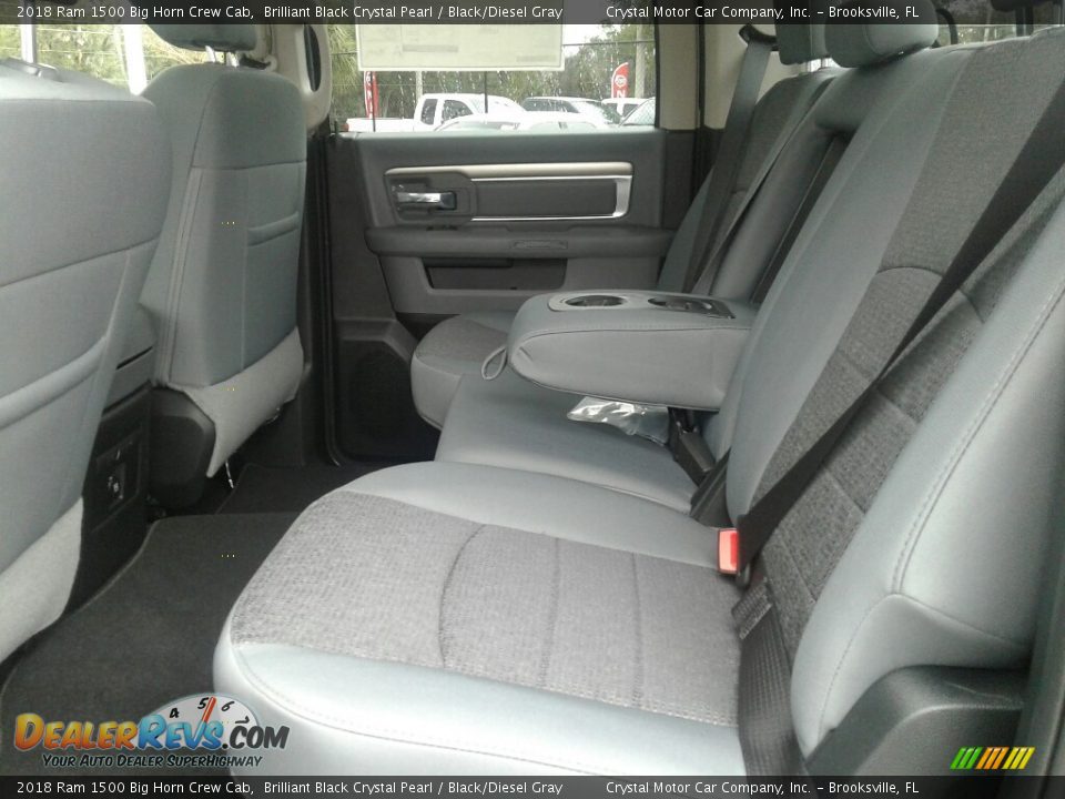 2018 Ram 1500 Big Horn Crew Cab Brilliant Black Crystal Pearl / Black/Diesel Gray Photo #10