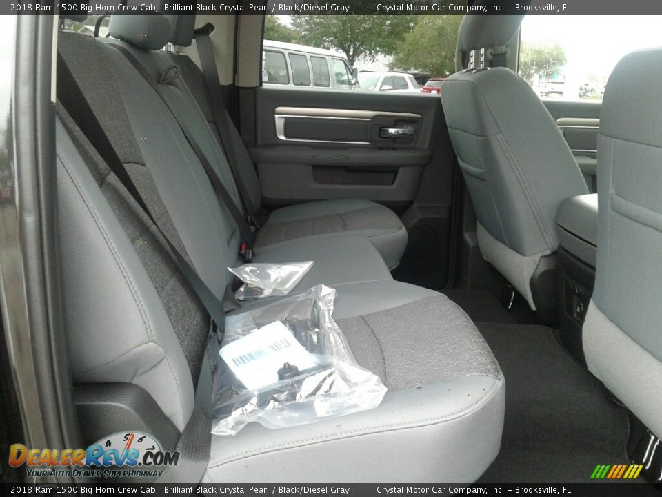 2018 Ram 1500 Big Horn Crew Cab Brilliant Black Crystal Pearl / Black/Diesel Gray Photo #11