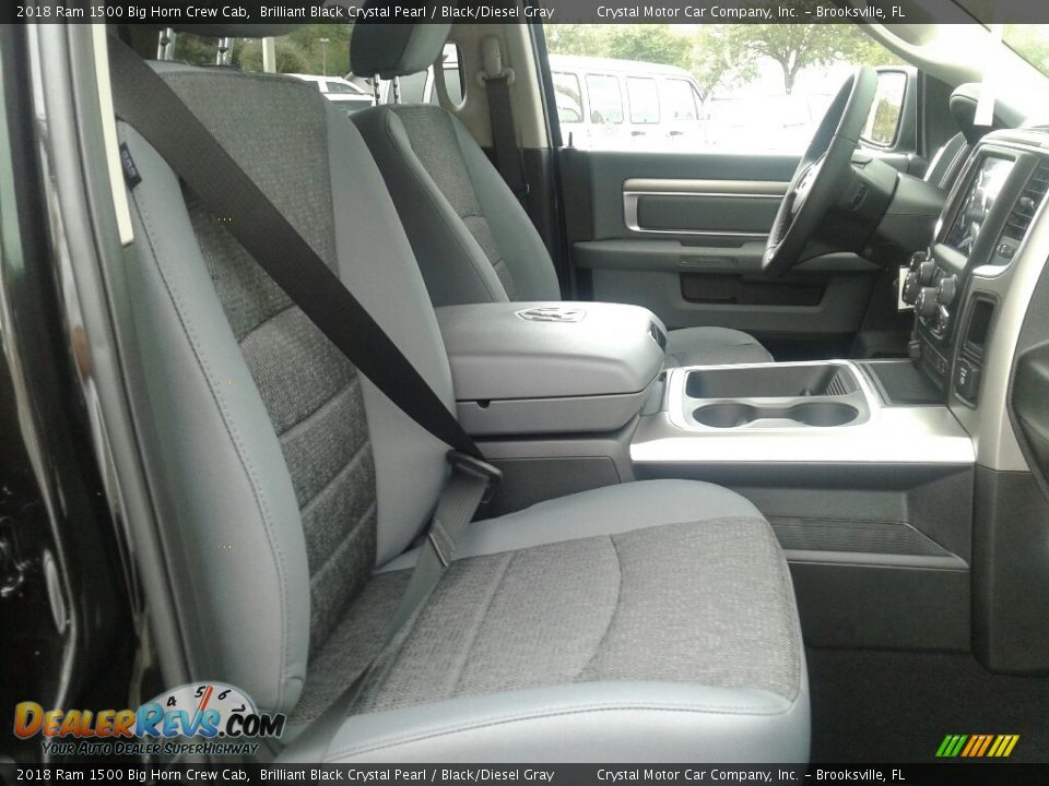 2018 Ram 1500 Big Horn Crew Cab Brilliant Black Crystal Pearl / Black/Diesel Gray Photo #12