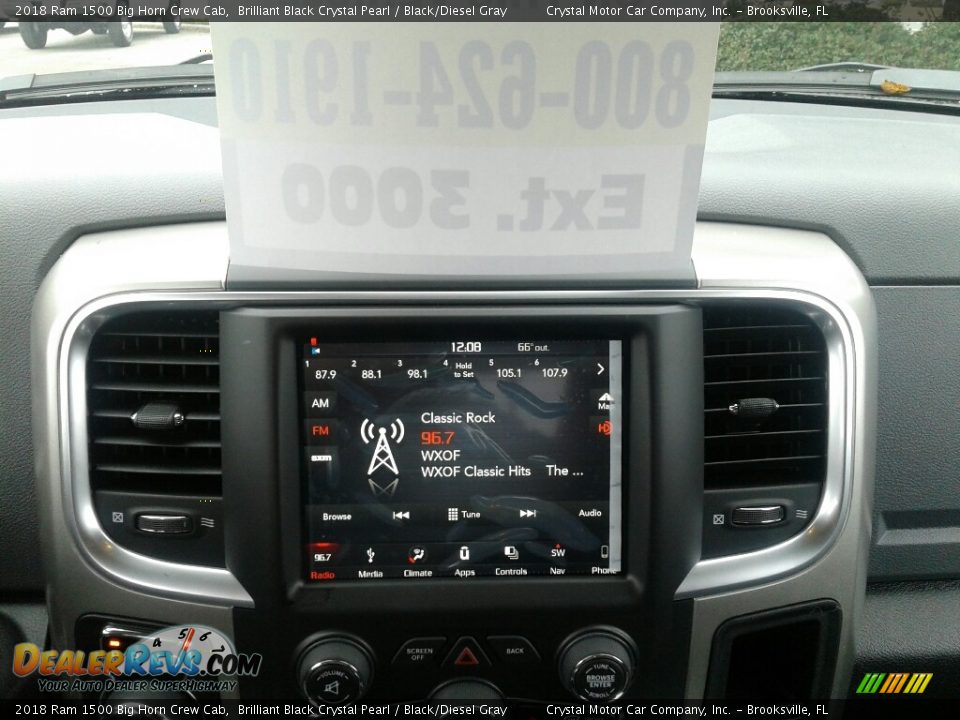 2018 Ram 1500 Big Horn Crew Cab Brilliant Black Crystal Pearl / Black/Diesel Gray Photo #15