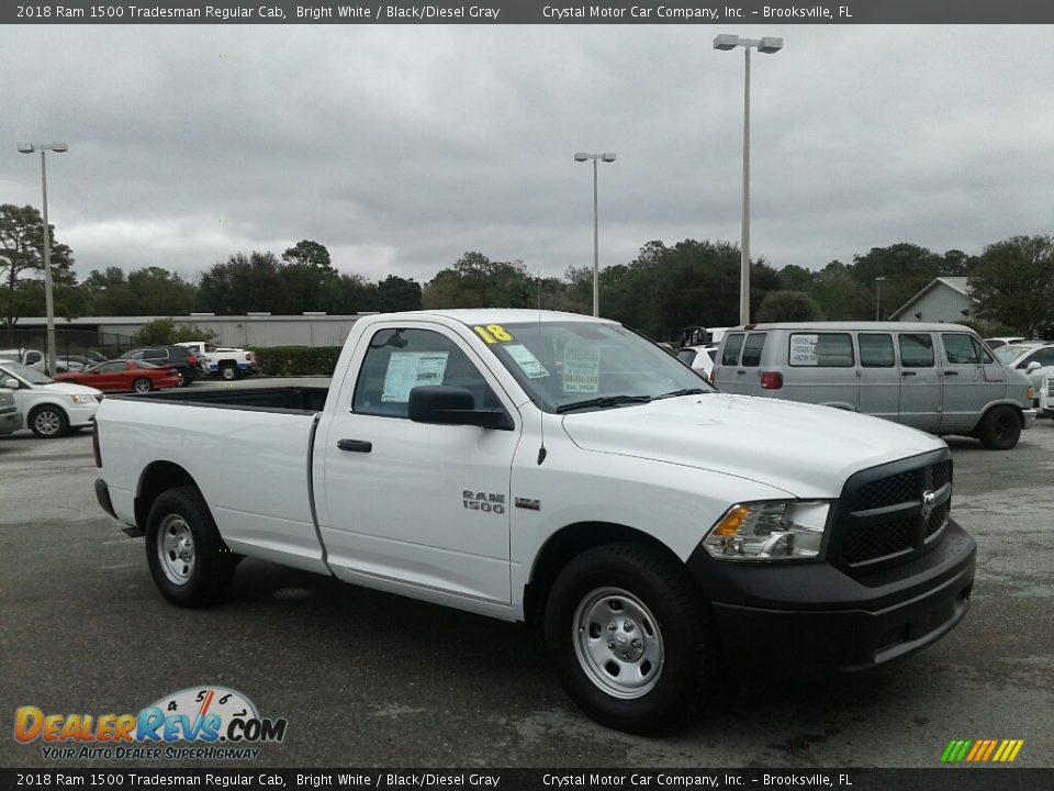 2018 Ram 1500 Tradesman Regular Cab Bright White / Black/Diesel Gray Photo #8