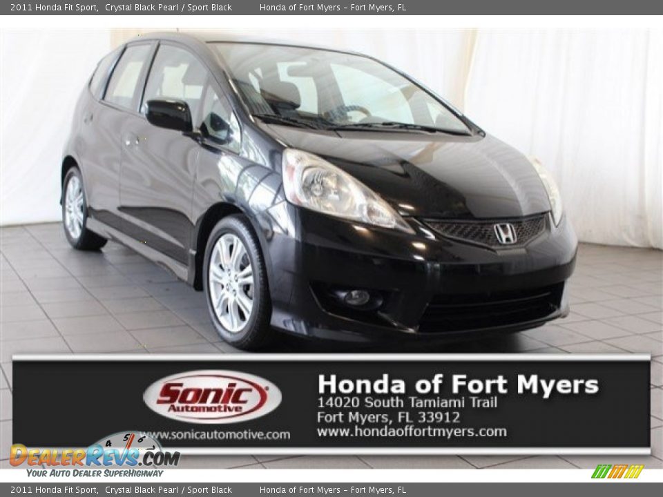 2011 Honda Fit Sport Crystal Black Pearl / Sport Black Photo #1