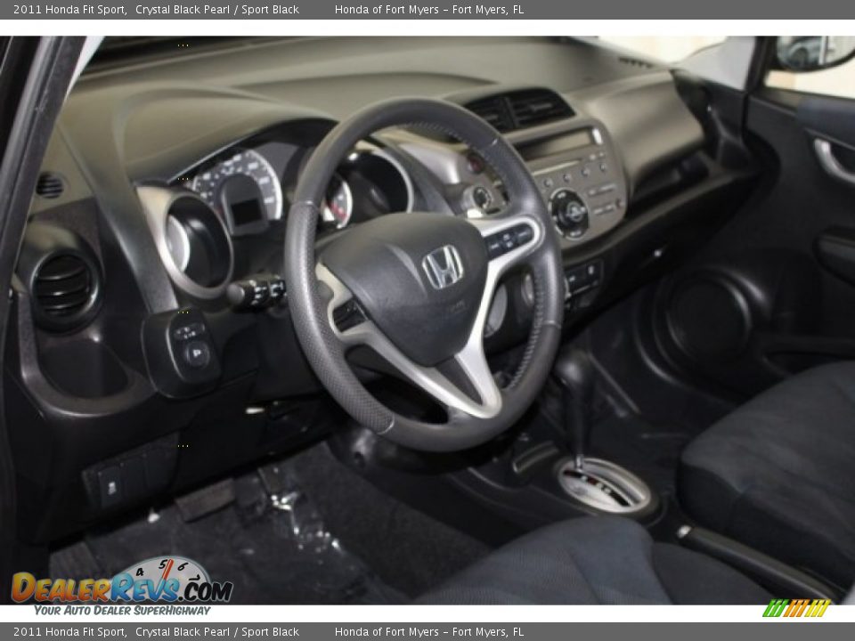 2011 Honda Fit Sport Crystal Black Pearl / Sport Black Photo #17