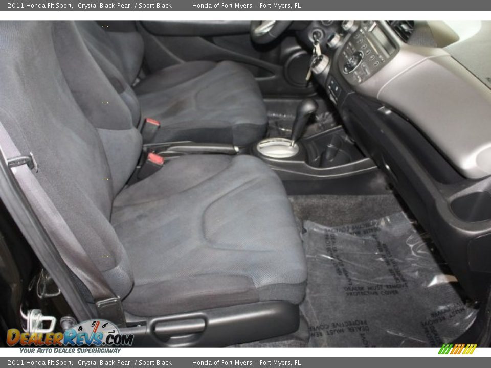 2011 Honda Fit Sport Crystal Black Pearl / Sport Black Photo #36