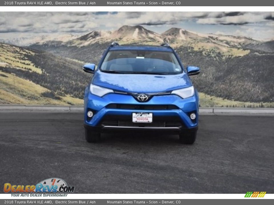 2018 Toyota RAV4 XLE AWD Electric Storm Blue / Ash Photo #2