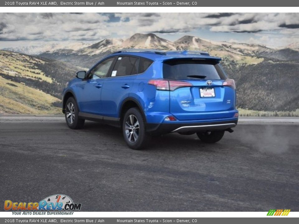 2018 Toyota RAV4 XLE AWD Electric Storm Blue / Ash Photo #3