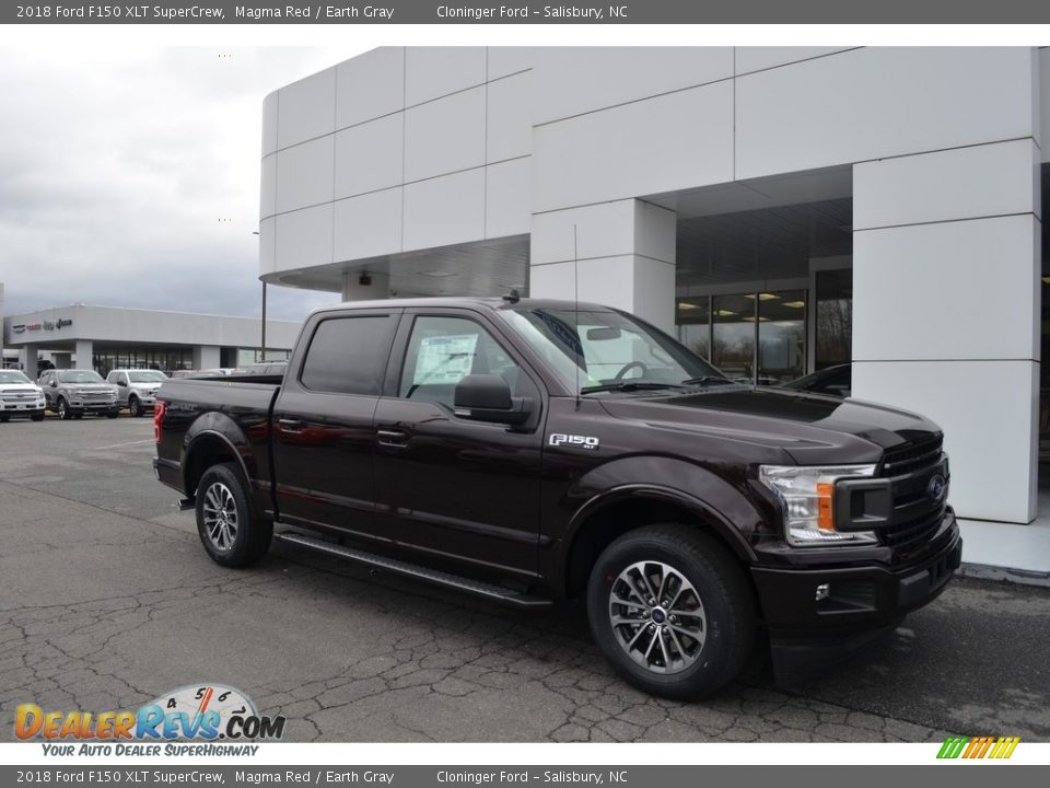 2018 Ford F150 XLT SuperCrew Magma Red / Earth Gray Photo #1