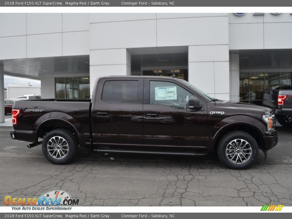 2018 Ford F150 XLT SuperCrew Magma Red / Earth Gray Photo #2