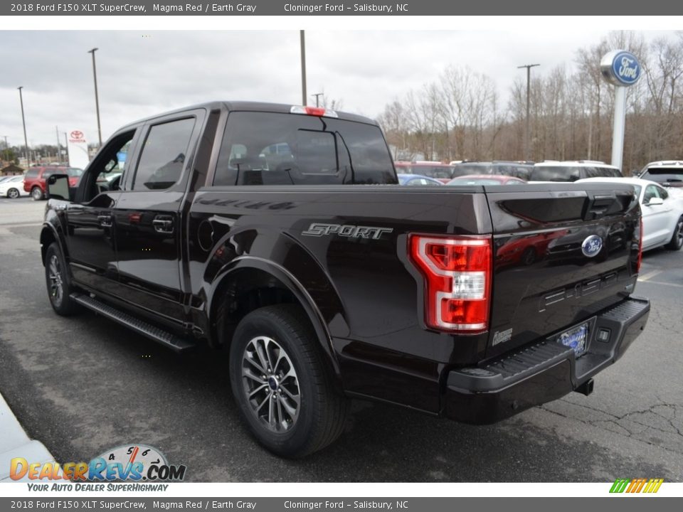 2018 Ford F150 XLT SuperCrew Magma Red / Earth Gray Photo #24