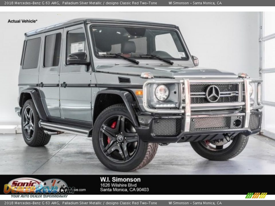 2018 Mercedes-Benz G 63 AMG Palladium Silver Metallic / designo Classic Red Two-Tone Photo #1