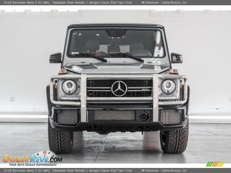 2018 Mercedes-Benz G 63 AMG Palladium Silver Metallic / designo Classic Red Two-Tone Photo #2
