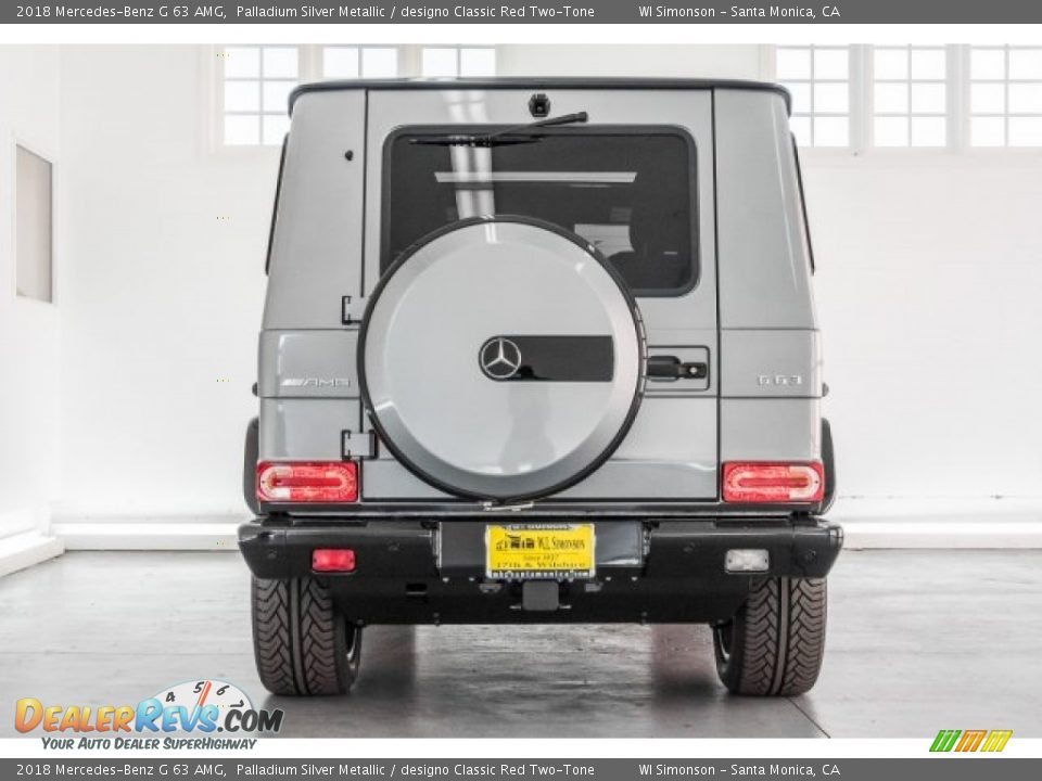 2018 Mercedes-Benz G 63 AMG Palladium Silver Metallic / designo Classic Red Two-Tone Photo #3