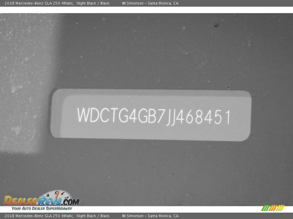 2018 Mercedes-Benz GLA 250 4Matic Night Black / Black Photo #11