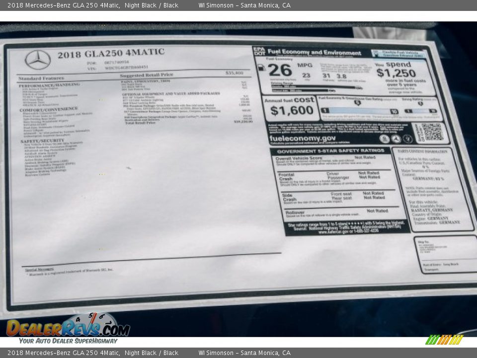 2018 Mercedes-Benz GLA 250 4Matic Night Black / Black Photo #12