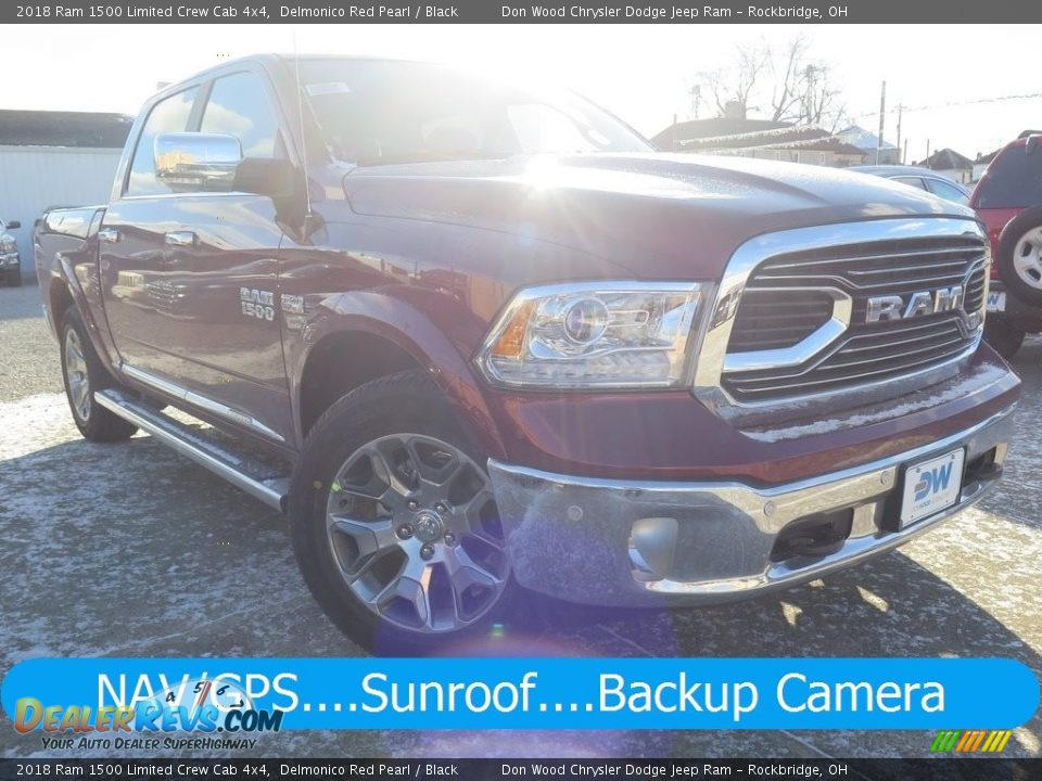 2018 Ram 1500 Limited Crew Cab 4x4 Delmonico Red Pearl / Black Photo #1