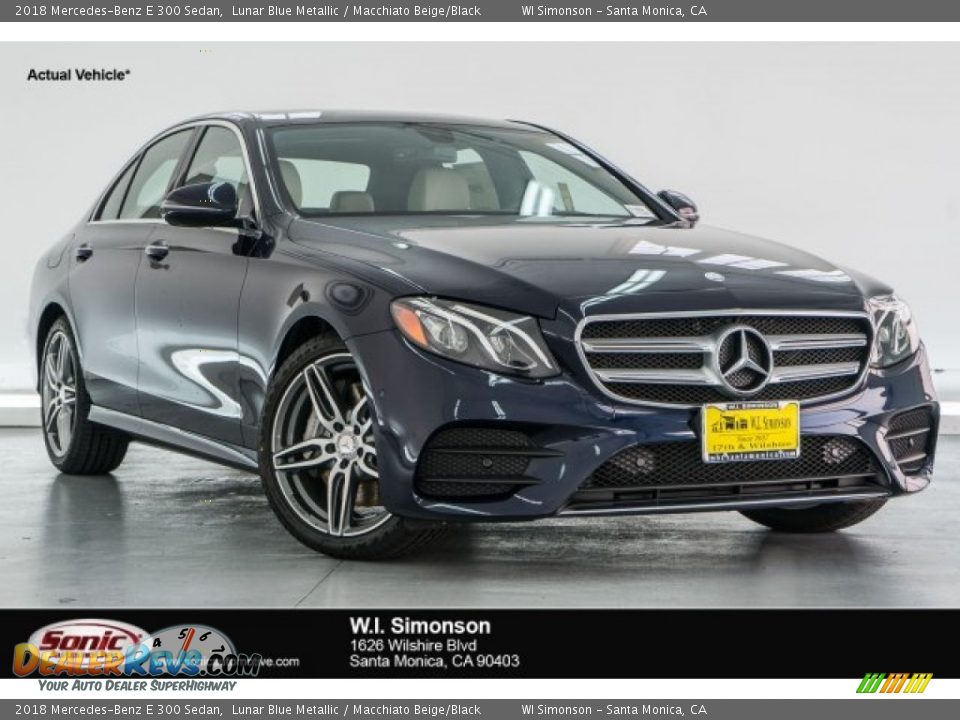 2018 Mercedes-Benz E 300 Sedan Lunar Blue Metallic / Macchiato Beige/Black Photo #1