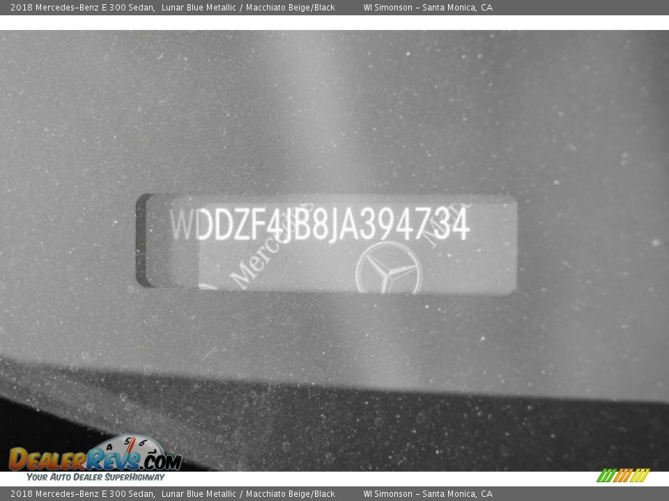 2018 Mercedes-Benz E 300 Sedan Lunar Blue Metallic / Macchiato Beige/Black Photo #10