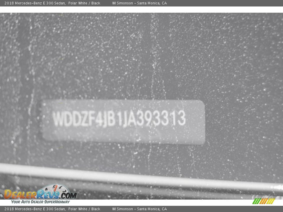 2018 Mercedes-Benz E 300 Sedan Polar White / Black Photo #10