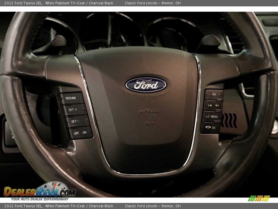 2012 Ford Taurus SEL White Platinum Tri-Coat / Charcoal Black Photo #6