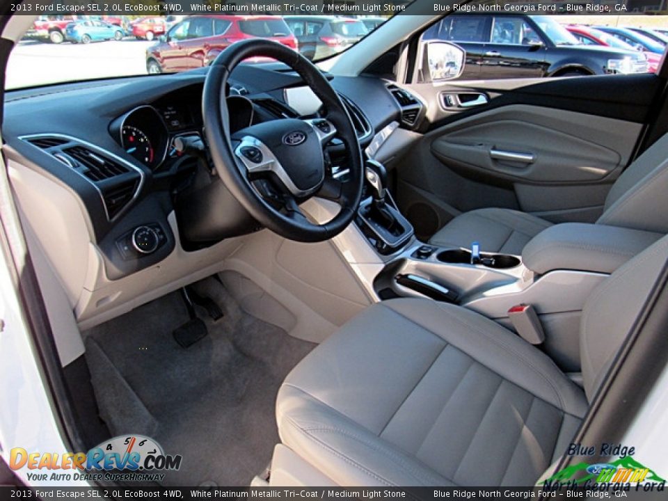2013 Ford Escape SEL 2.0L EcoBoost 4WD White Platinum Metallic Tri-Coat / Medium Light Stone Photo #28