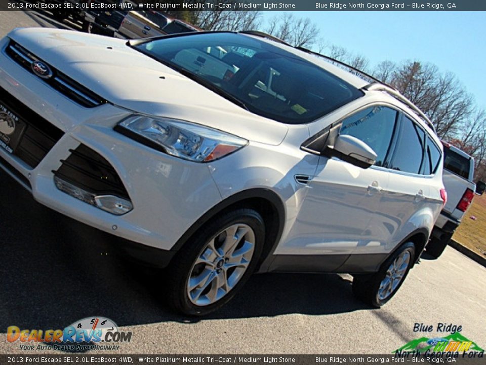 2013 Ford Escape SEL 2.0L EcoBoost 4WD White Platinum Metallic Tri-Coat / Medium Light Stone Photo #31