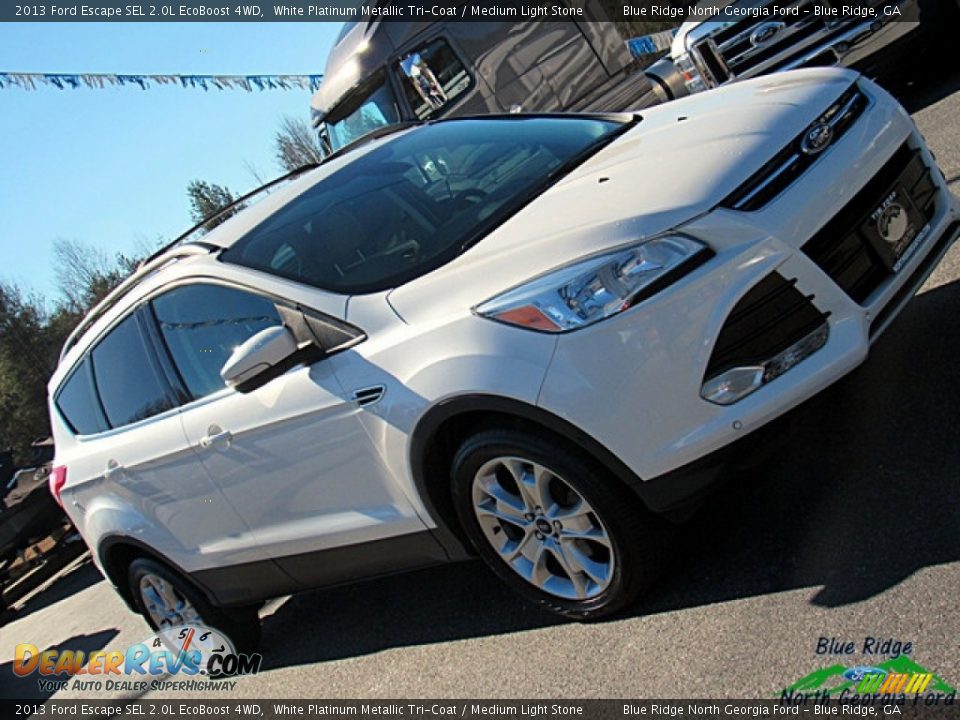 2013 Ford Escape SEL 2.0L EcoBoost 4WD White Platinum Metallic Tri-Coat / Medium Light Stone Photo #32