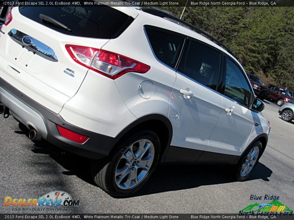 2013 Ford Escape SEL 2.0L EcoBoost 4WD White Platinum Metallic Tri-Coat / Medium Light Stone Photo #33