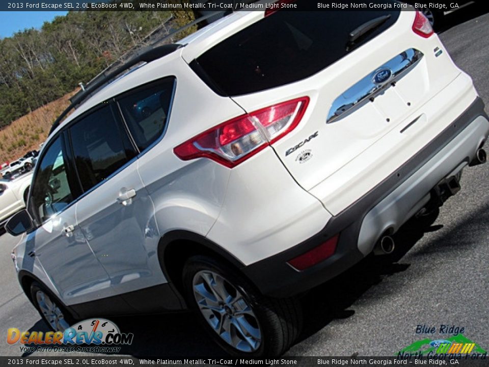 2013 Ford Escape SEL 2.0L EcoBoost 4WD White Platinum Metallic Tri-Coat / Medium Light Stone Photo #34