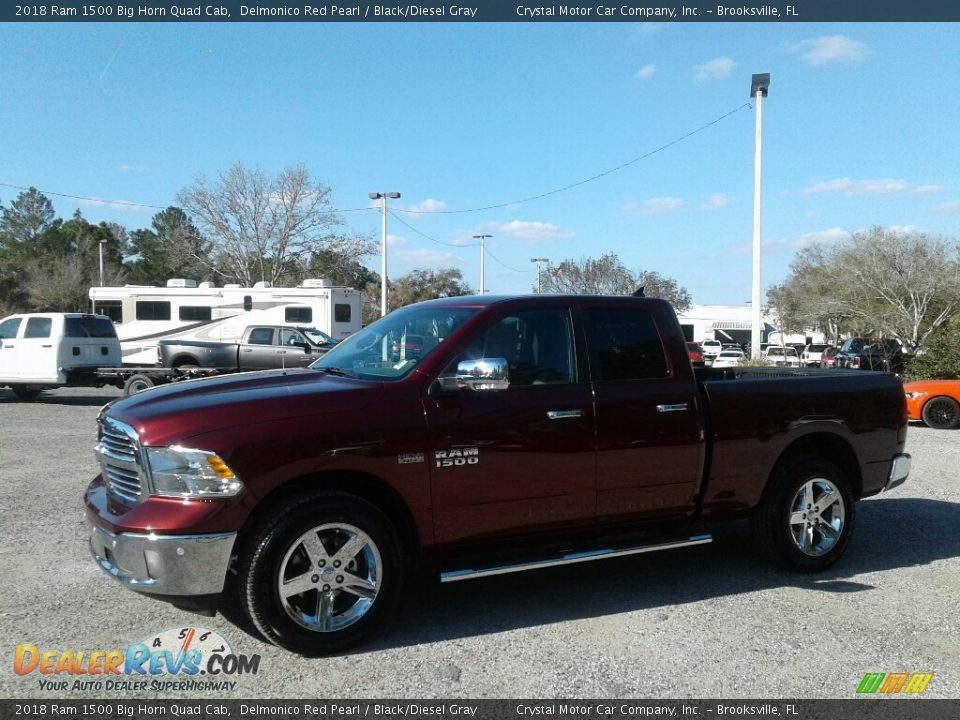 2018 Ram 1500 Big Horn Quad Cab Delmonico Red Pearl / Black/Diesel Gray Photo #1