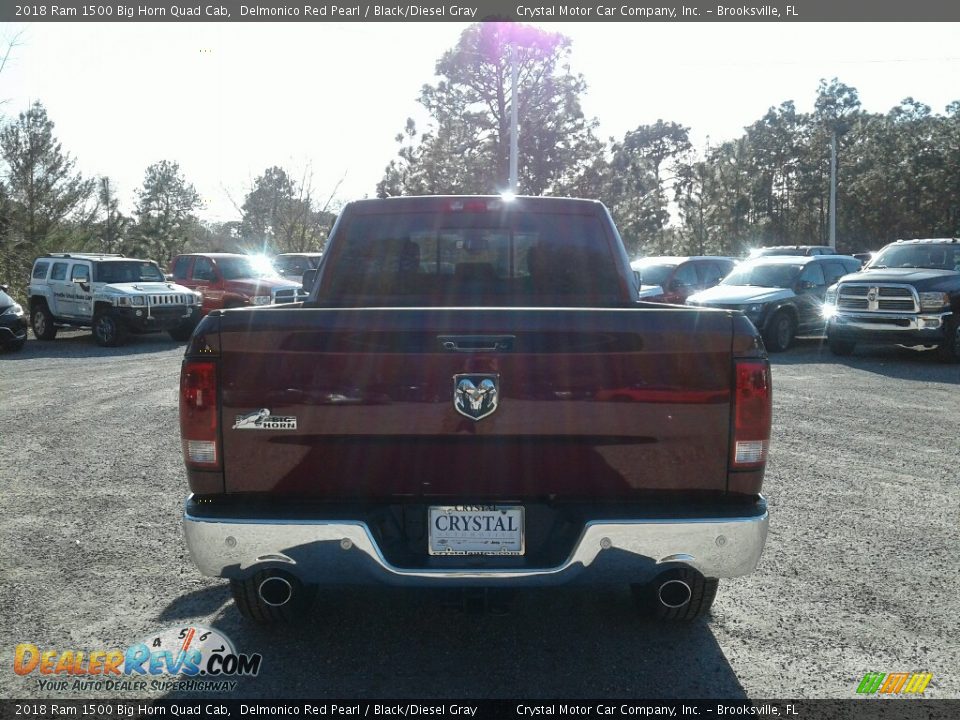 2018 Ram 1500 Big Horn Quad Cab Delmonico Red Pearl / Black/Diesel Gray Photo #4