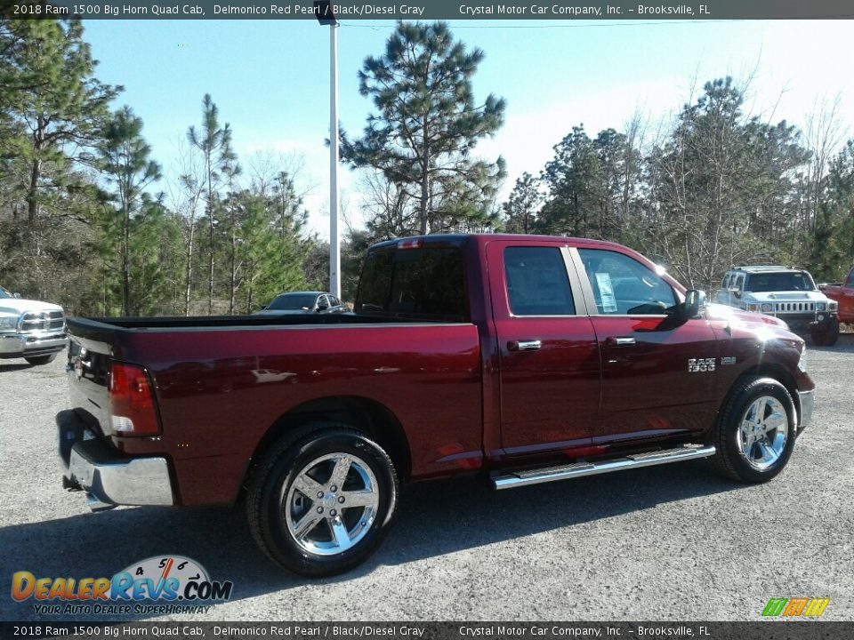 2018 Ram 1500 Big Horn Quad Cab Delmonico Red Pearl / Black/Diesel Gray Photo #5