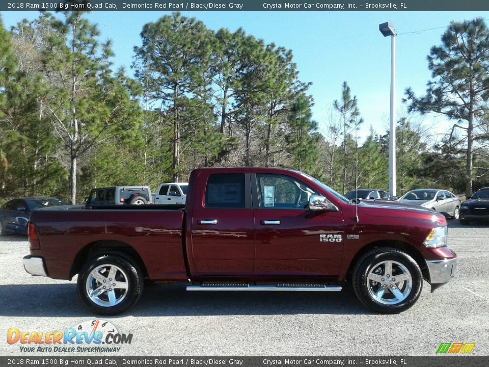 2018 Ram 1500 Big Horn Quad Cab Delmonico Red Pearl / Black/Diesel Gray Photo #6