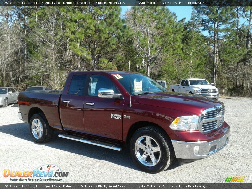2018 Ram 1500 Big Horn Quad Cab Delmonico Red Pearl / Black/Diesel Gray Photo #7