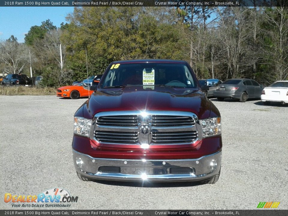2018 Ram 1500 Big Horn Quad Cab Delmonico Red Pearl / Black/Diesel Gray Photo #8