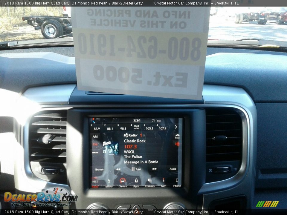 2018 Ram 1500 Big Horn Quad Cab Delmonico Red Pearl / Black/Diesel Gray Photo #15