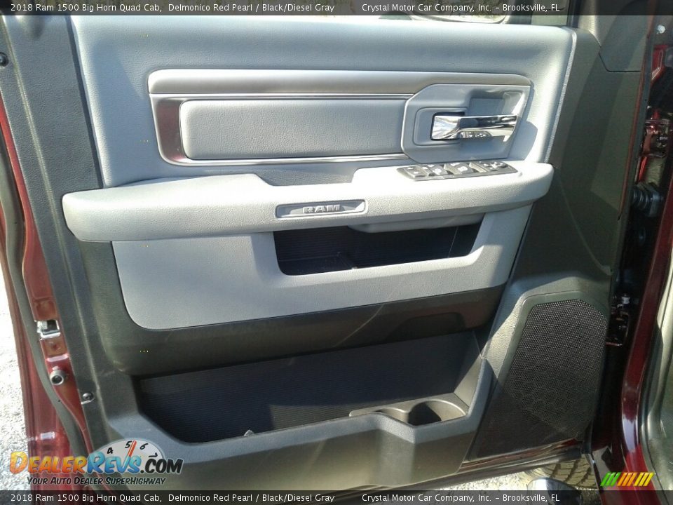 2018 Ram 1500 Big Horn Quad Cab Delmonico Red Pearl / Black/Diesel Gray Photo #17