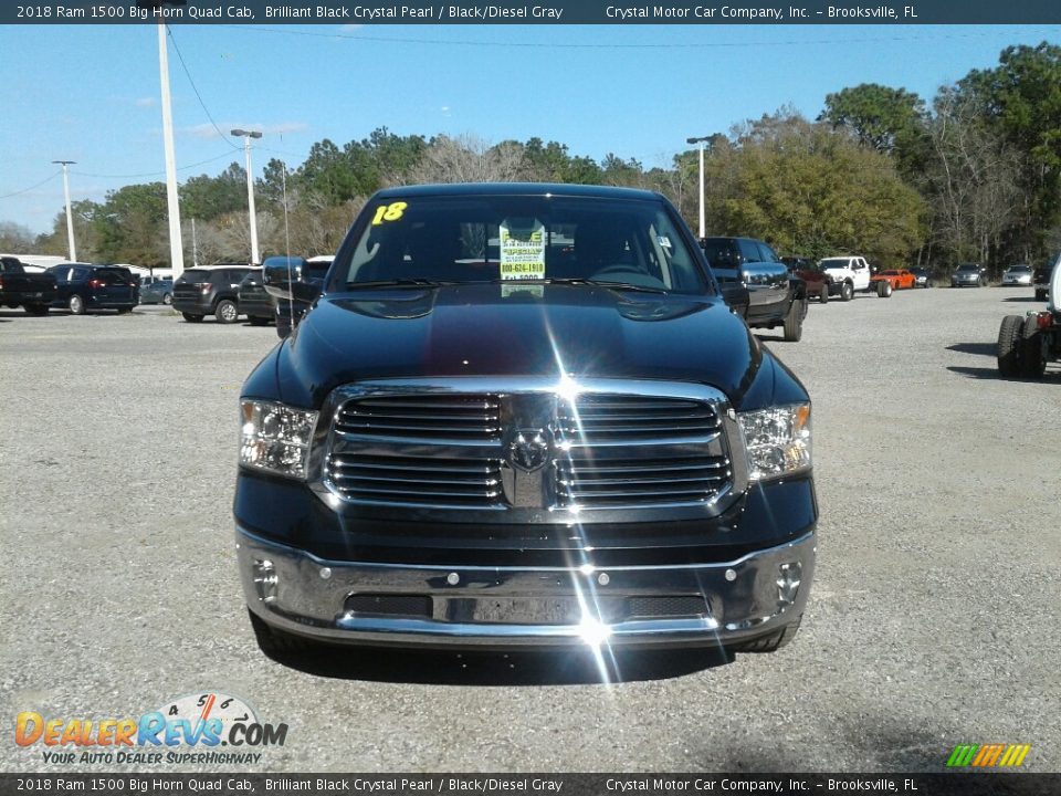 2018 Ram 1500 Big Horn Quad Cab Brilliant Black Crystal Pearl / Black/Diesel Gray Photo #8