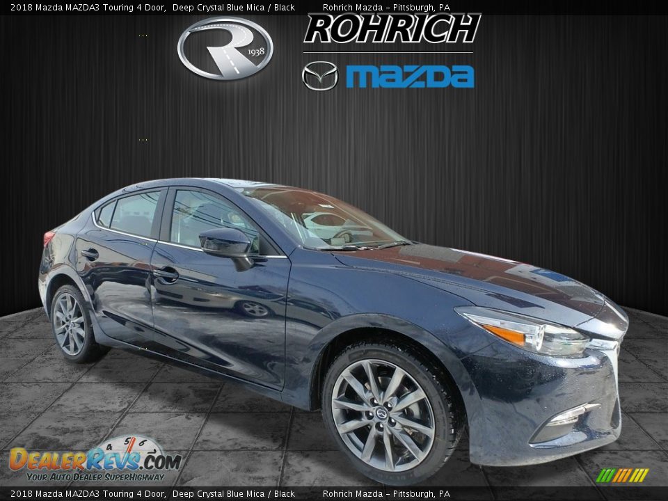 2018 Mazda MAZDA3 Touring 4 Door Deep Crystal Blue Mica / Black Photo #1