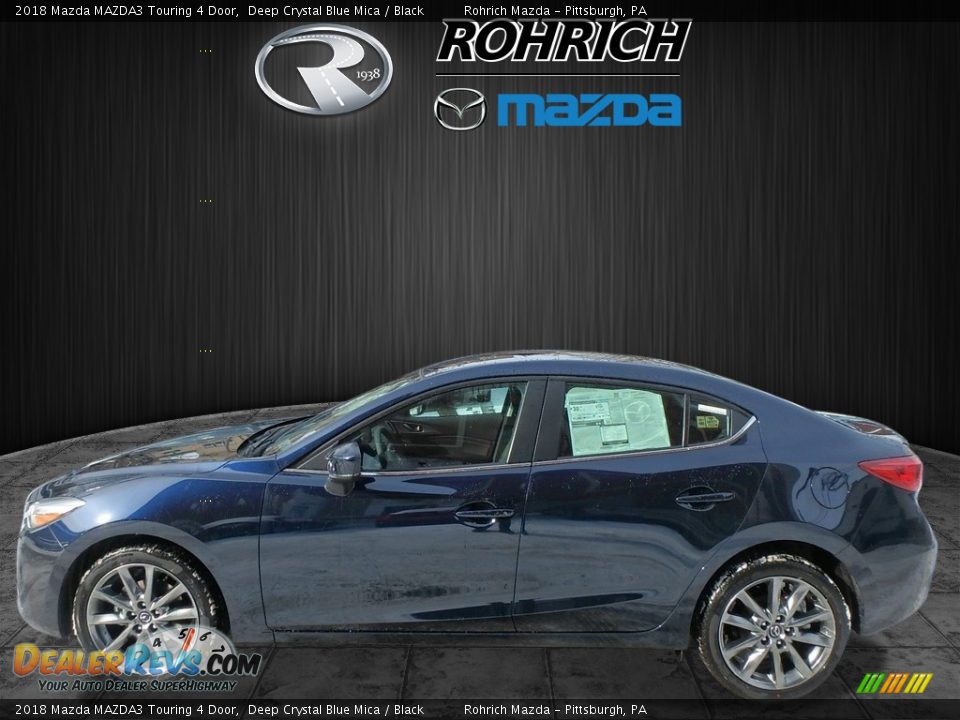 2018 Mazda MAZDA3 Touring 4 Door Deep Crystal Blue Mica / Black Photo #3