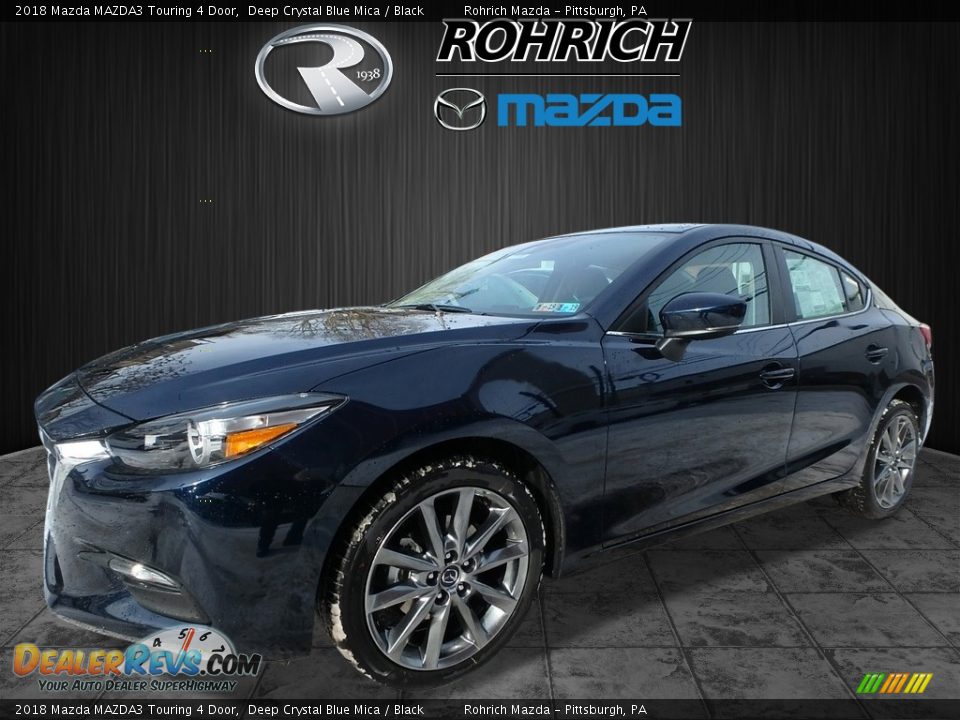 2018 Mazda MAZDA3 Touring 4 Door Deep Crystal Blue Mica / Black Photo #4