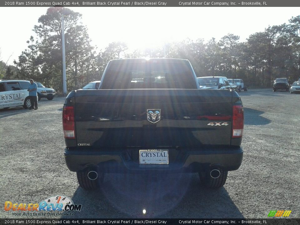 2018 Ram 1500 Express Quad Cab 4x4 Brilliant Black Crystal Pearl / Black/Diesel Gray Photo #4