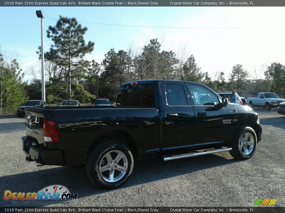 2018 Ram 1500 Express Quad Cab 4x4 Brilliant Black Crystal Pearl / Black/Diesel Gray Photo #5