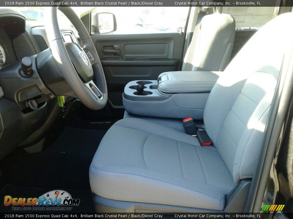 2018 Ram 1500 Express Quad Cab 4x4 Brilliant Black Crystal Pearl / Black/Diesel Gray Photo #9