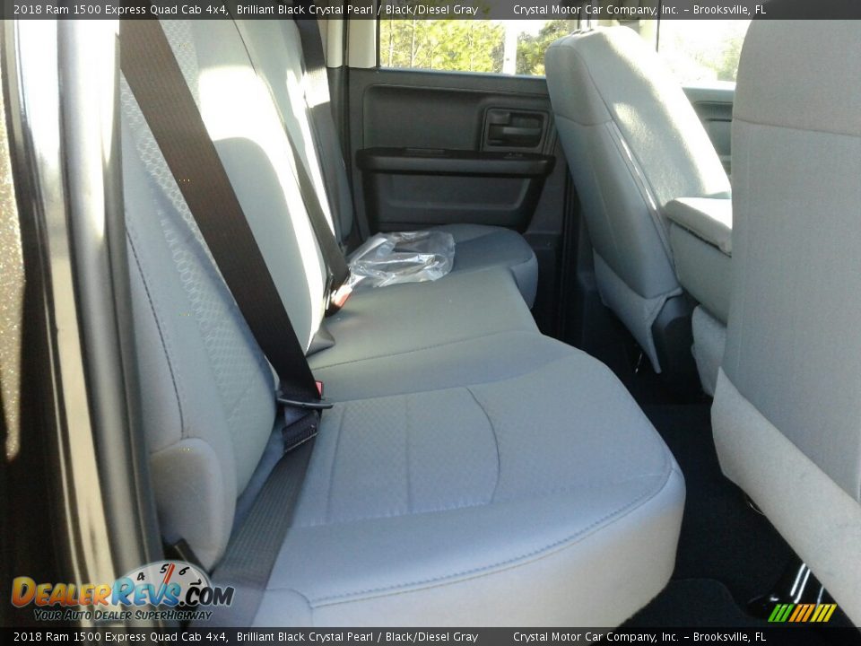 2018 Ram 1500 Express Quad Cab 4x4 Brilliant Black Crystal Pearl / Black/Diesel Gray Photo #11