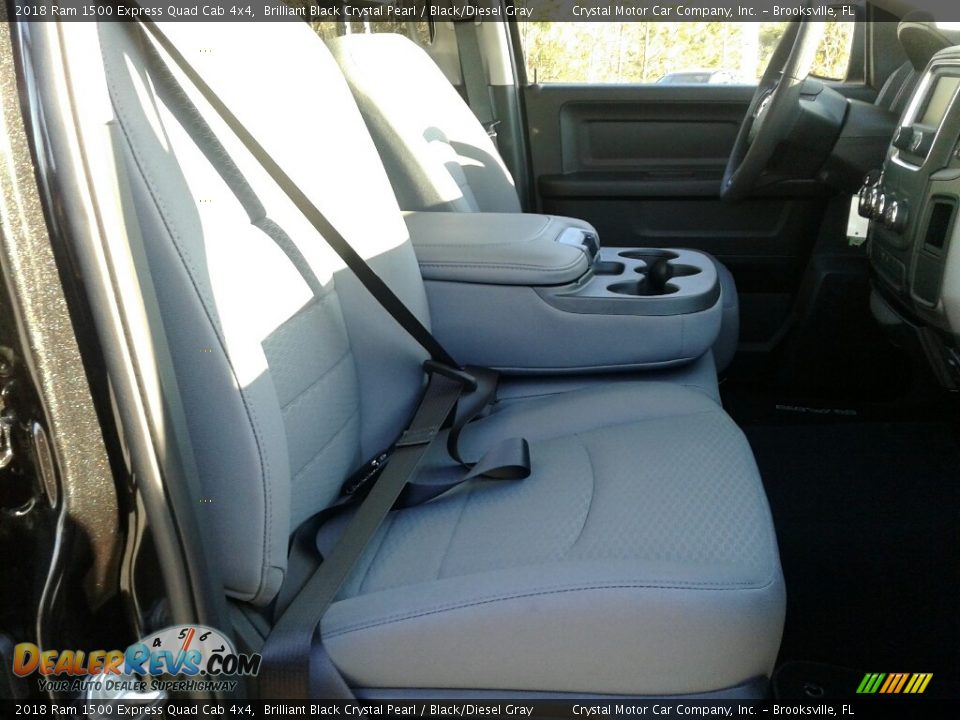 2018 Ram 1500 Express Quad Cab 4x4 Brilliant Black Crystal Pearl / Black/Diesel Gray Photo #12
