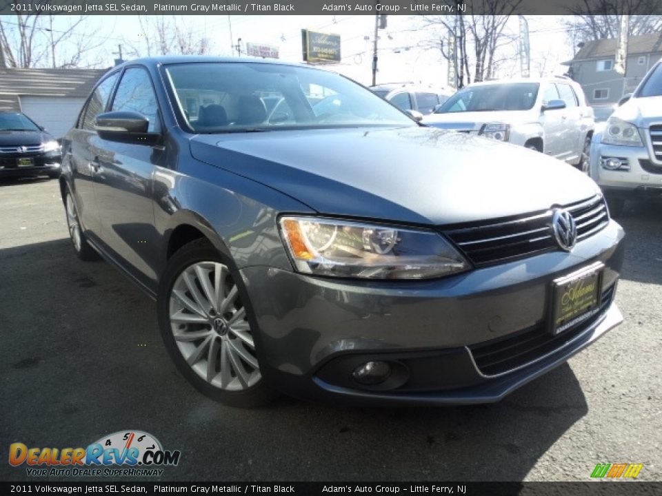 2011 Volkswagen Jetta SEL Sedan Platinum Gray Metallic / Titan Black Photo #1
